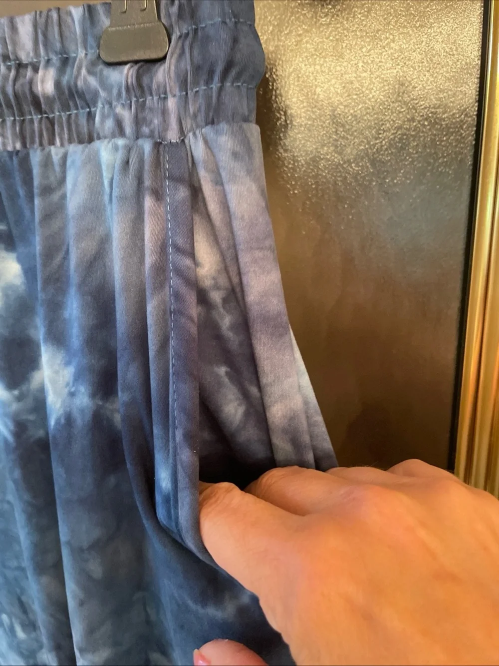 Women’s Blue Tie-Dye Elastic Drawstring Waist/Ankles Jogger Pants Size Large